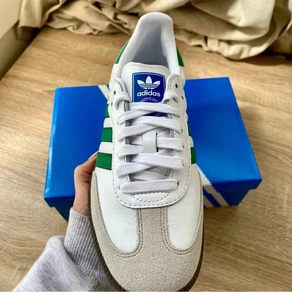 New Adidas Samba OG Sneaker Shoes White Green Gum Womens 7 - Picture 6 of 9